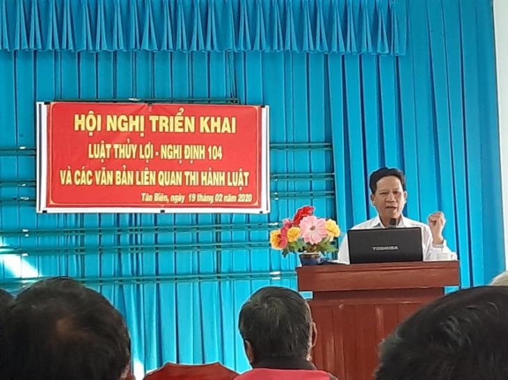 Xí nghiệp thủy lợi Tân Biên và Phòng Tư pháp huyện Tân Biên  tổ chức Hội nghị phổ biến giáo dục pháp và xử lý vi phạm   hành chính về lĩnh vực thủy lợi
