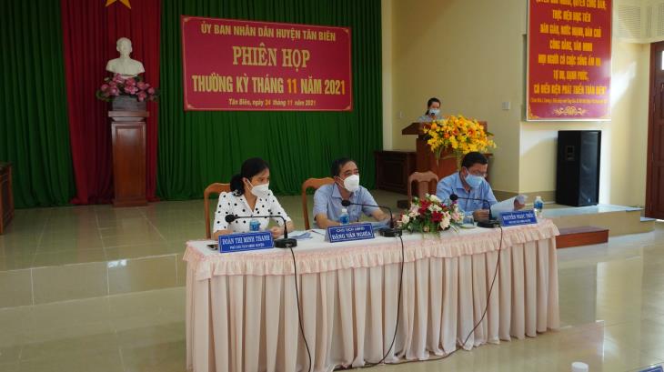 UBND huyện Tân Biên tổ chức phiên họp thường kỳ tháng 11 năm 2021