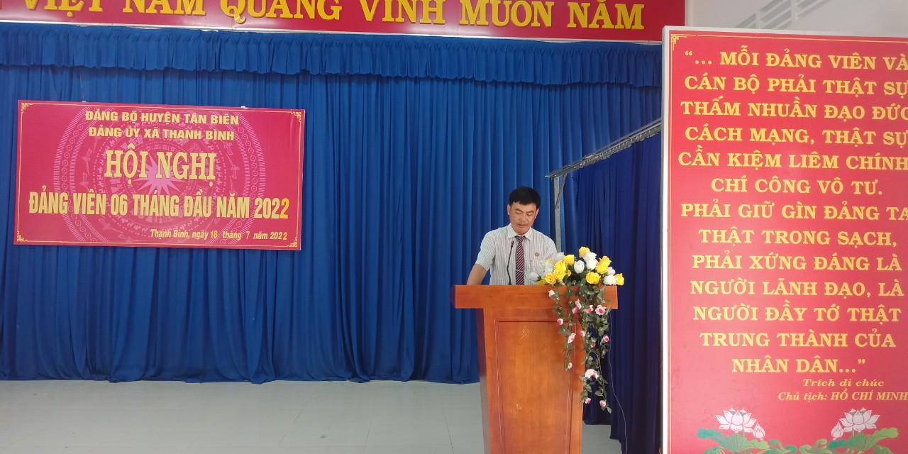 Đảng Bộ xã Thạnh Bình tổ chức hội nghị Đảng viên 6 tháng đầu năm 2022