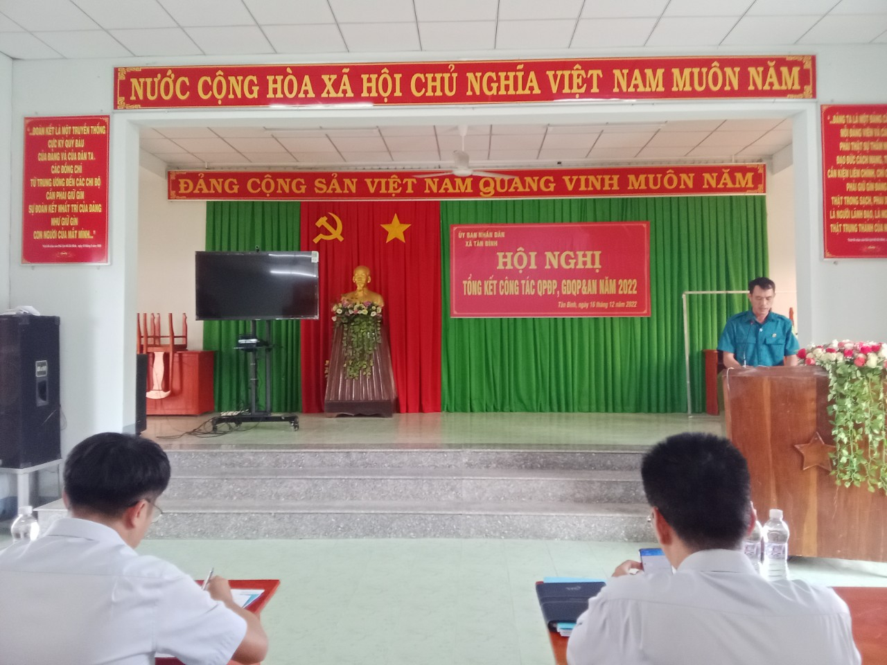 Ban CHQS xã Tân Bình tổ chức hội nghị tổng kết công tác QPĐP, GDQP&AN năm 2022 và triển khai nhệm vụ năm 2023