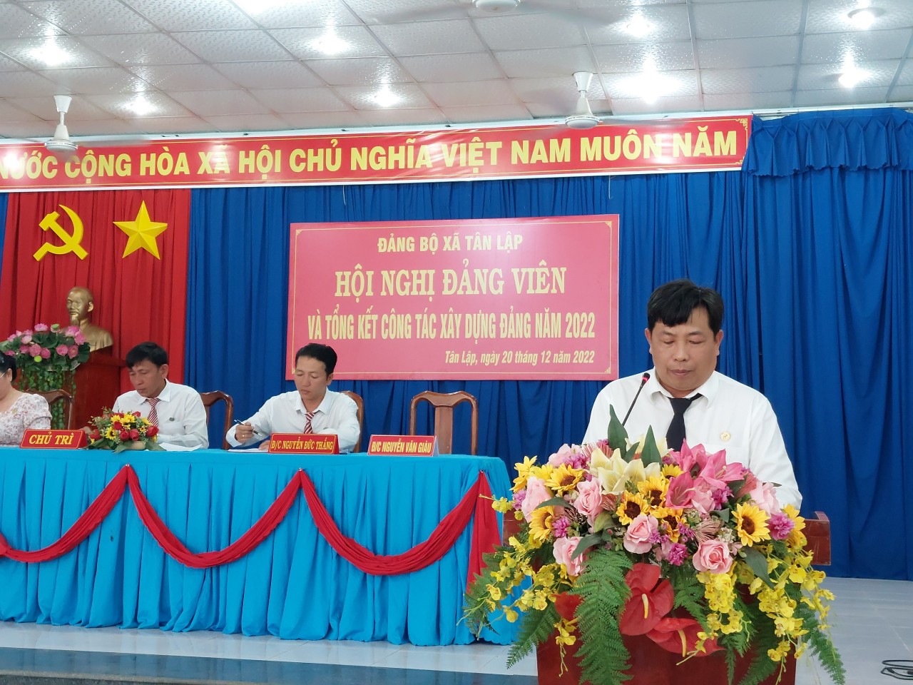 Đảng ủy xã Tân Lập hội nghị đảng viên  và tổng kết công tác xây dựng Đảng năm 2022