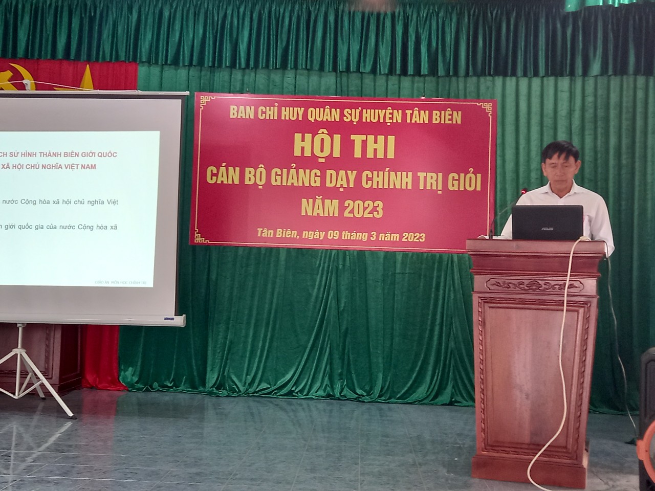 Ban CHQS huyện Tân Biên  tổ chức Hội thi Cán bộ giảng dạy chính trị  giỏi trong LLVT năm 2023