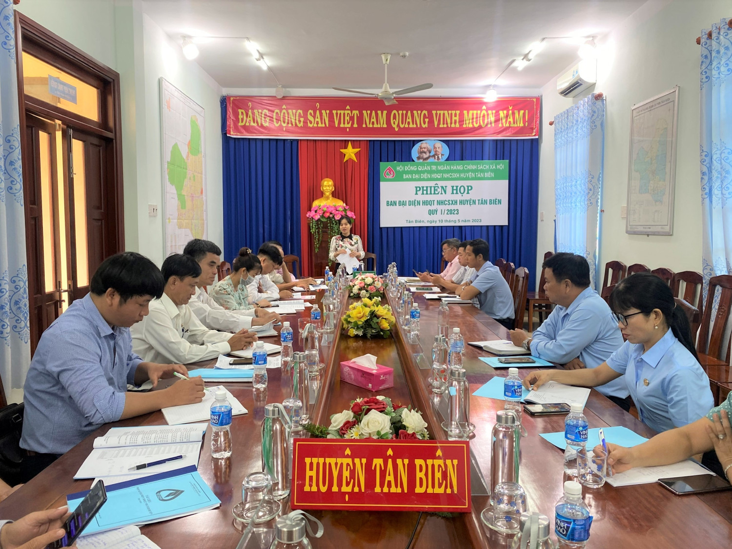 Ban đại diện HĐQT NHCSXH huyện Tân Biên sơ kết hoạt động quý 1 Năm 2023