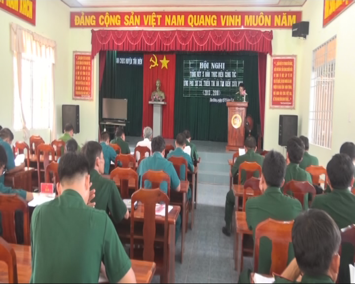 Ban chỉ huy quân sự huyện Tân Biên tổng kết 5 năm thực hiện Công tác ứng phó với sự cố thiên tai và tìm kiếm cứu nạn giai đoạn 2013-2018