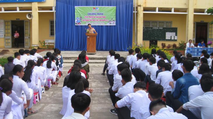 Tuyên truyền an toàn giao thông cho đoàn viên thanh niên và học sinh Trường trung học phổ thông Nguyễn An Ninh- huyện Tân Biên