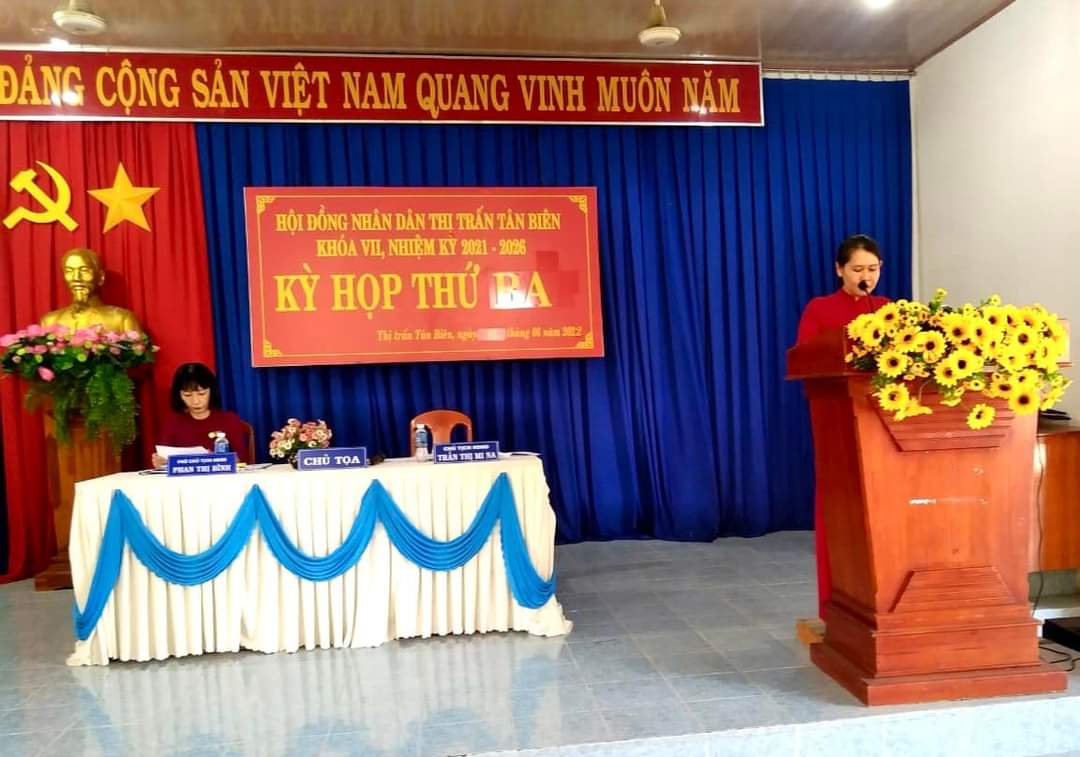 HĐND thị trấn Tân Biên tổ chức kỳ họp thứ ba, khóa VII, nhiệm kỳ 2021 - 2026.