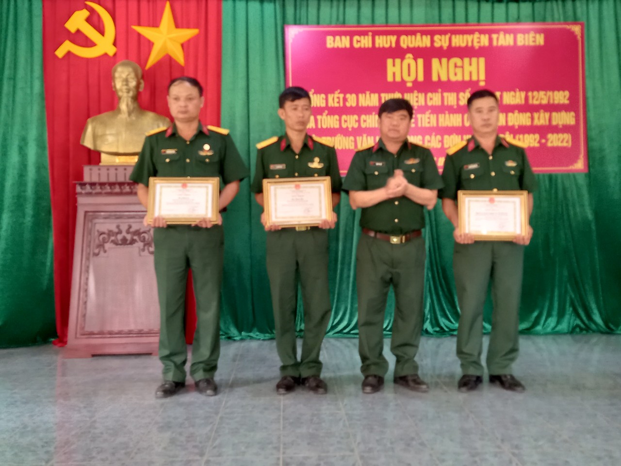 Ban CHQS huyện Tân Biên Tổng kết 30 năm xây dựng môi trường văn hoá trong các đơn vị quân đội