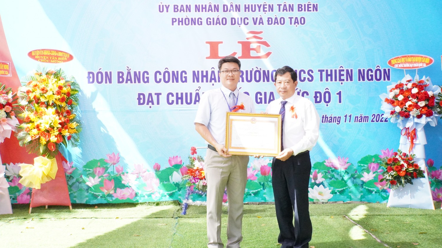 Trường THCS Thiện Ngôn (huyện Tân Biên):  Đón nhận bằng công nhận đạt chuẩn quốc gia mức độ 1