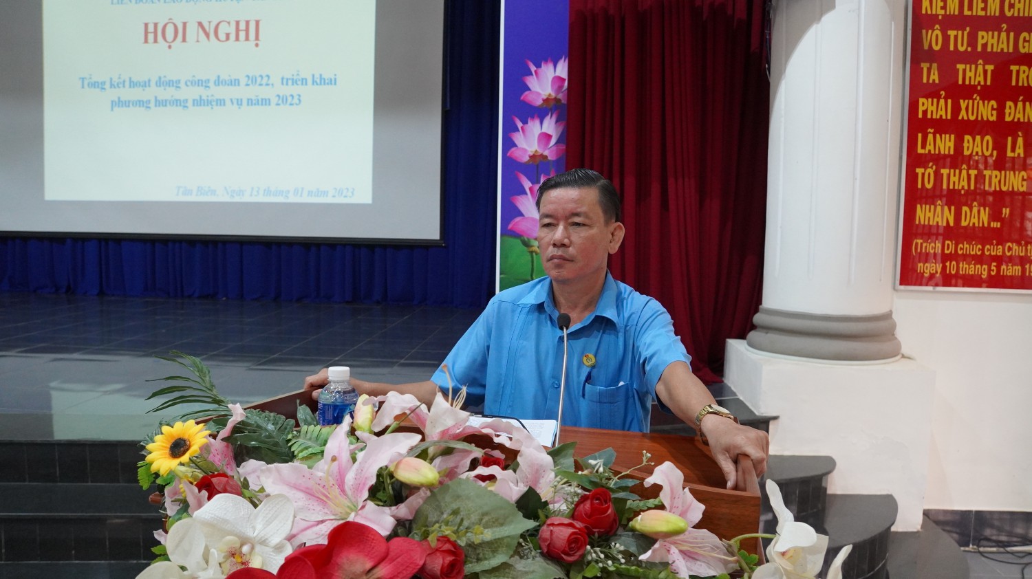 Tân Biên tổng kết hoạt động công đoàn năm 2022.