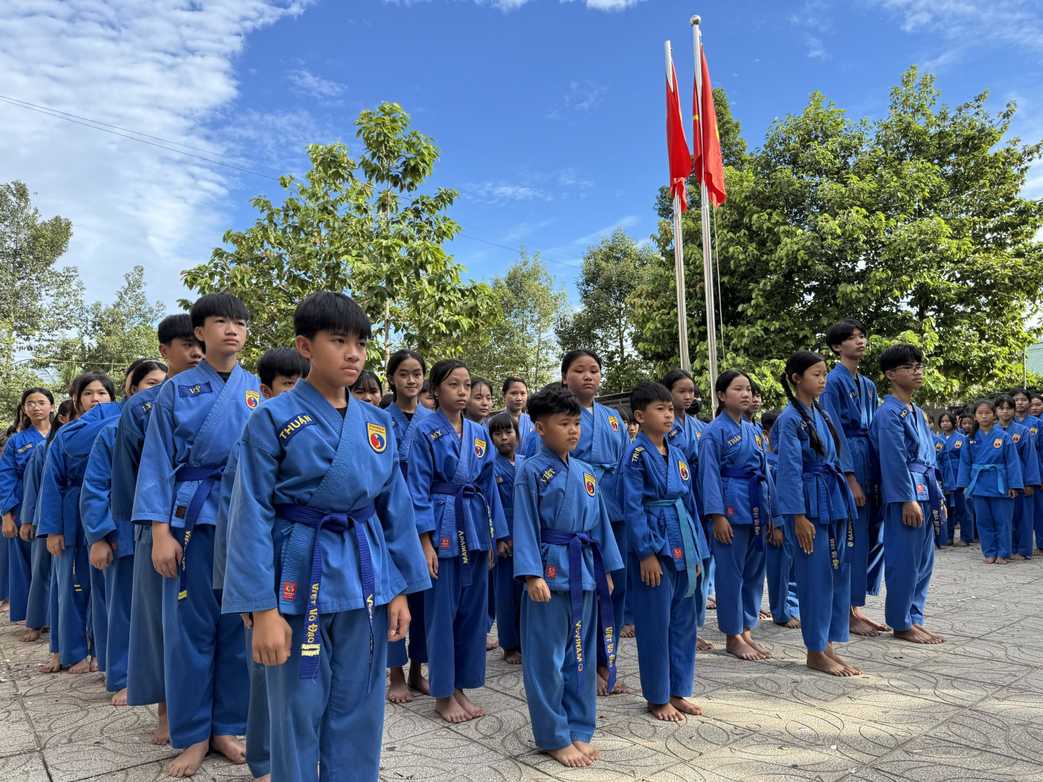 Tân Biên: 138 võ sinh hoàn thành kỳ thi thăng cấp đai Vovinam