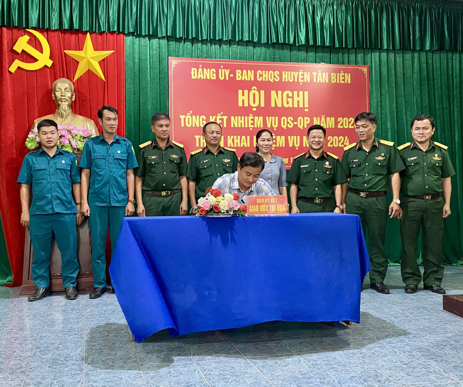 Ban CHQS huyện Tân Biên Tổng kết nhiệm vụ quân sự, quốc phòng năm 2023 và triển khai nhiệm vụ năm 2024